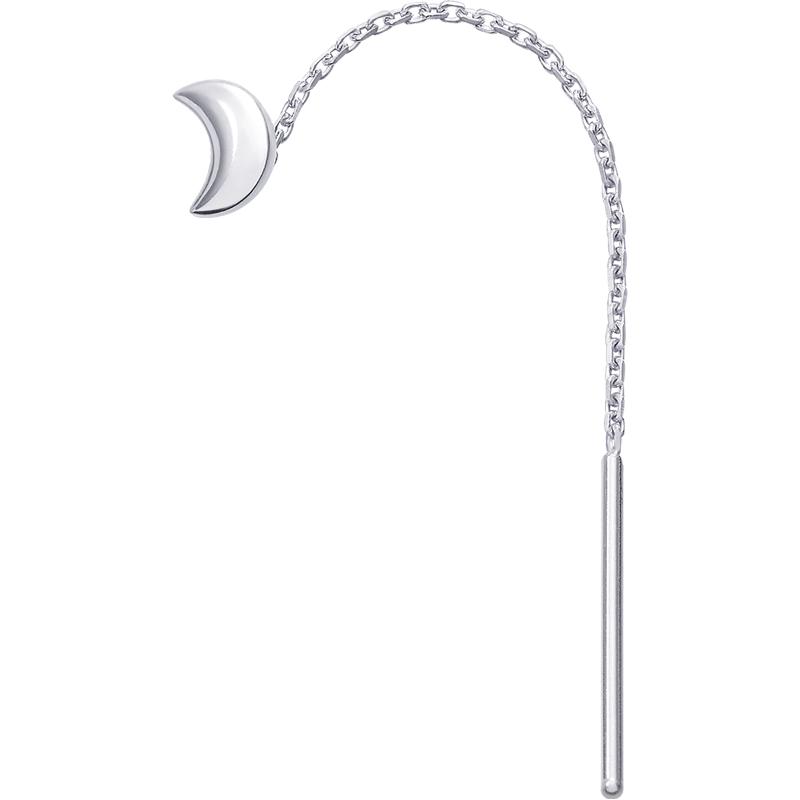 Chow Sang Sang 周生生 Let’s Play「好玩」系列 89587E 月亮Pt950铂金耳线 0.7g 单只