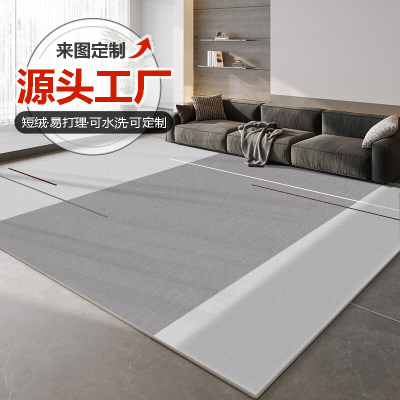 布迪思 地毯客厅卧室ins风北欧沙发简约床边毯满铺房间轻奢茶几可定制  【小型客厅】