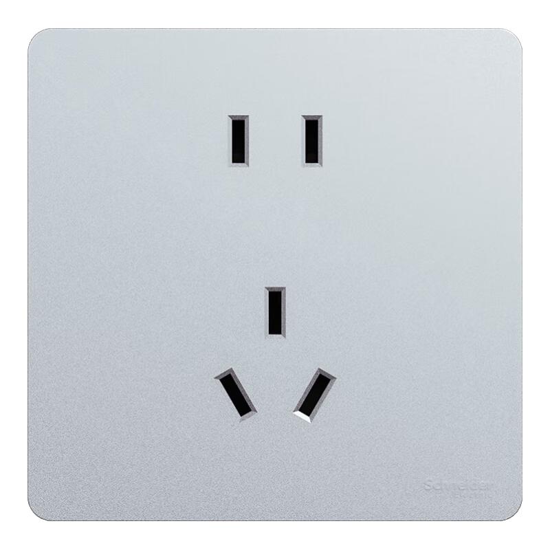 施耐德电气 施耐德开关插座面板 皓呈系列薄雾灰色 86型家用墙壁电源 一开单控