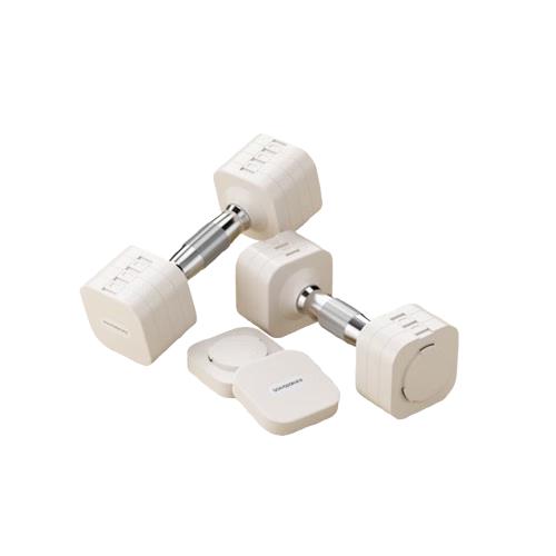 Schvodon 舒动 纯钢哑铃方砖二代 椰白色 5kg*2