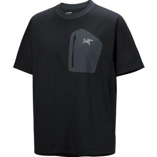 ARC'TERYX 轻量 男士速干短袖T恤  BLACK / GREY/黑色/灰色 M