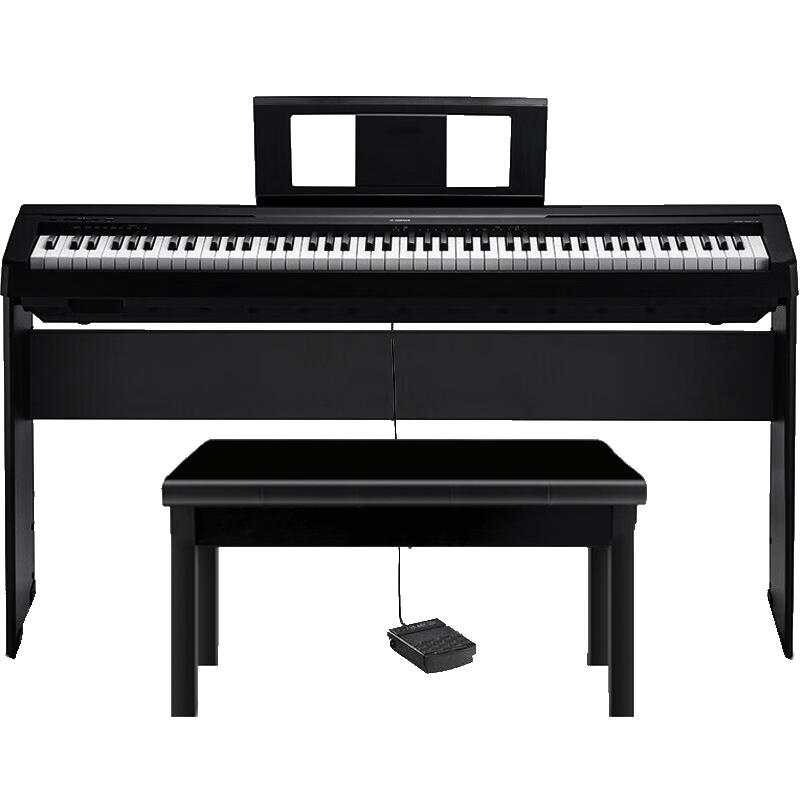 YAMAHA 雅马哈 P系列 P-48B 电钢琴 88键重锤键盘 黑色 稳固U架+单踏+官方标配+全套配件