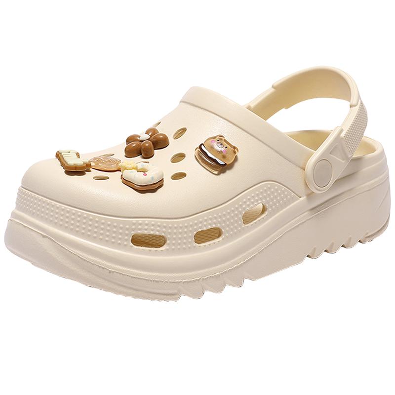 洞洞鞋女款2025夏舒适厚底两穿凉鞋