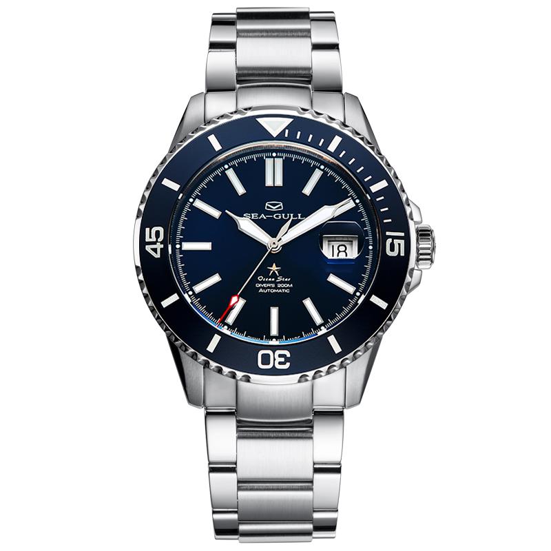 SEA-GULL 海鸥 海洋系列 44毫米自动上链腕表 816.523 蓝盘