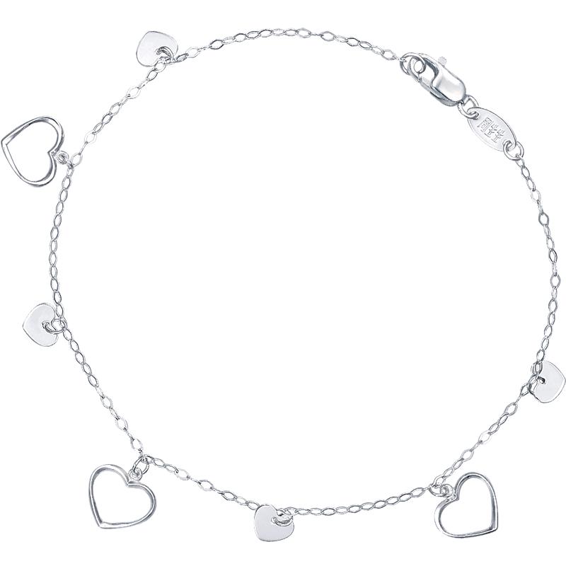 Chow Sang Sang 周生生 45262B 心形Pt950铂金手链 18cm 1.5g