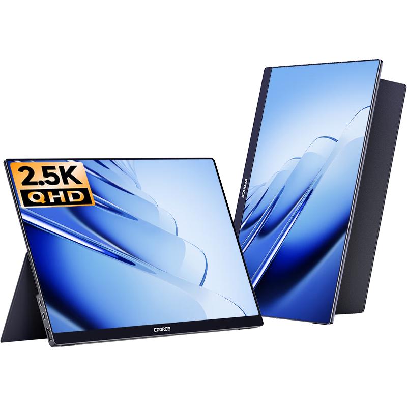 CFORCE 15.6英寸4K便携显示器 手机无线投屏+自动旋转竖屏 PS5游戏笔记本电脑副屏办公Switch扩展便携显 自动旋转【2.5K 90Hz无线投屏】16Plus