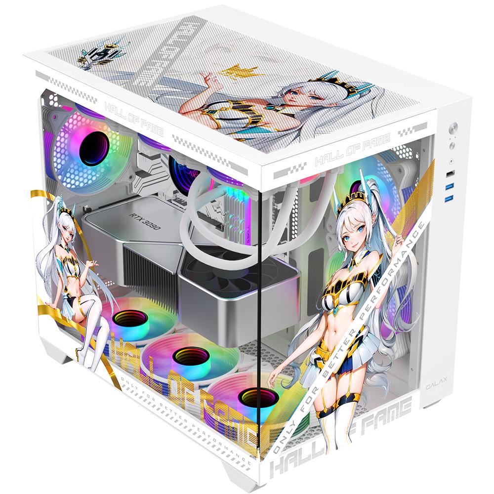 影驰 GALAX 沐光PLUS 幻月姬定制版 ATX机箱 半侧透 白色