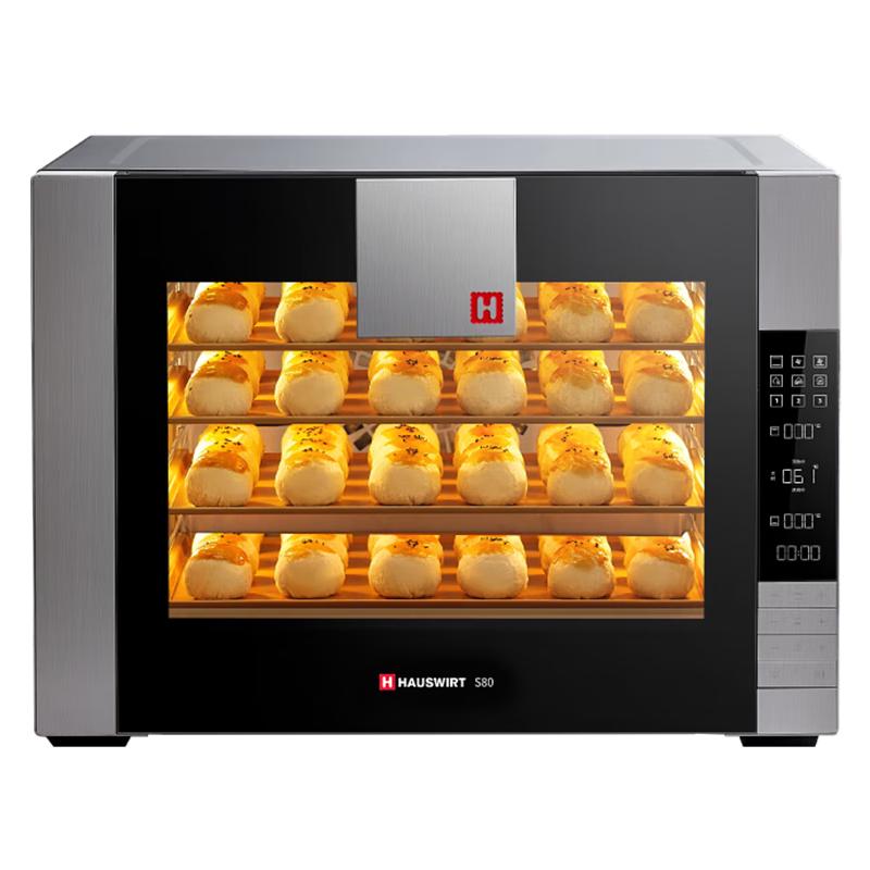 海氏（Hauswirt）四代S80电烤箱商用家用私房烘焙发酵箱66L大容量风炉平炉二合一 4层同烤大型烘烤多功 四代S80【4层同烤-风/平炉两用】