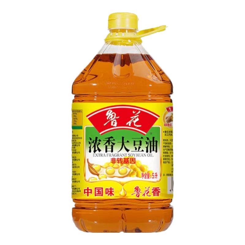 luhua 鲁花 东北熟榨老豆油5L鲁花大豆油非转基因家用食用油工厂发货日期新鲜