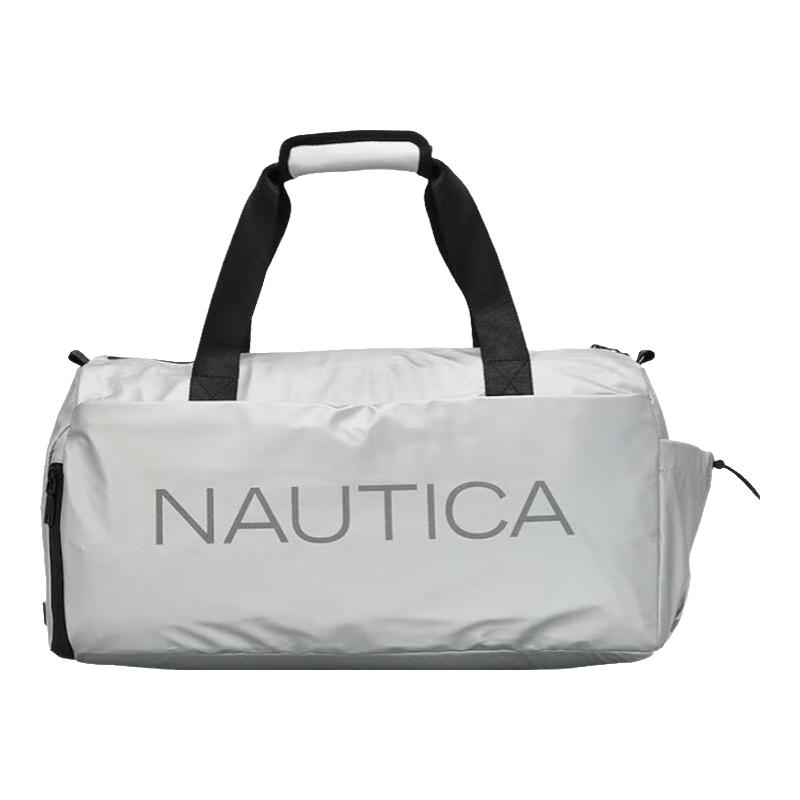 NAUTICA诺帝卡大容量旅行包干湿分离包单肩斜挎游泳背包手提行李包 银色