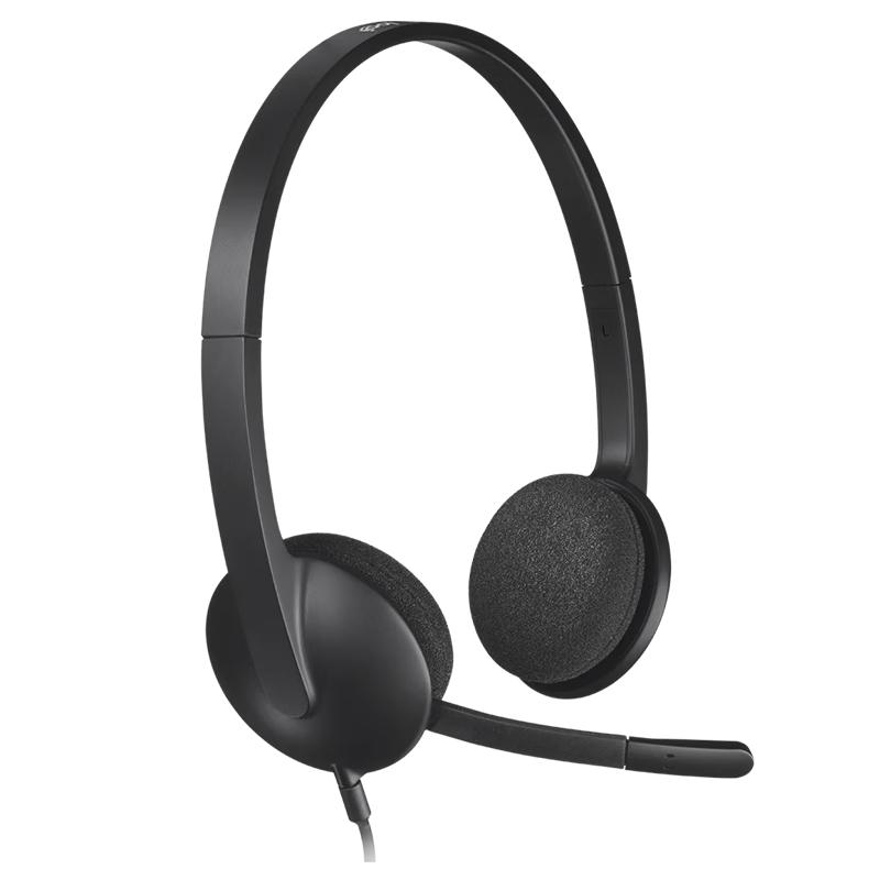 logitech 罗技 H340 耳罩式头戴式有线耳机 黑色