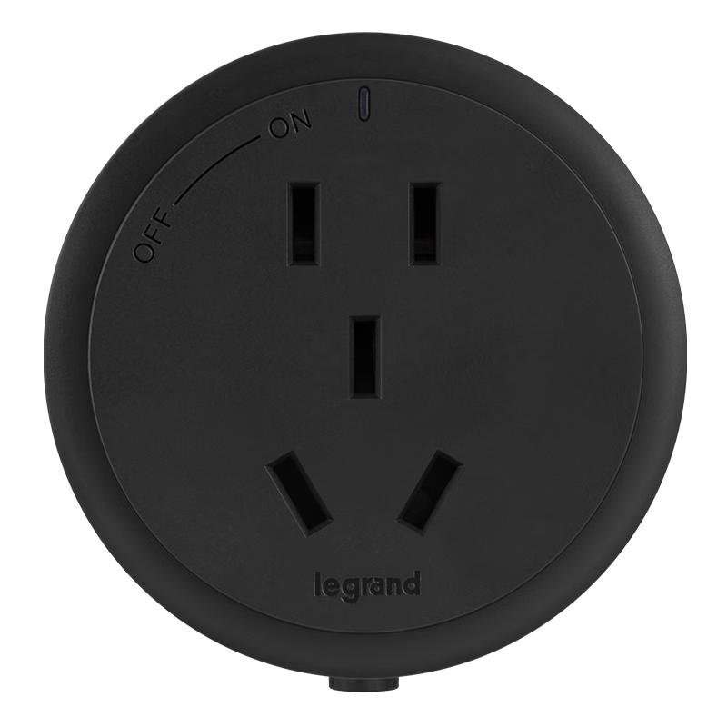legrand 罗格朗 轨道插座 圆形五孔插座黑色