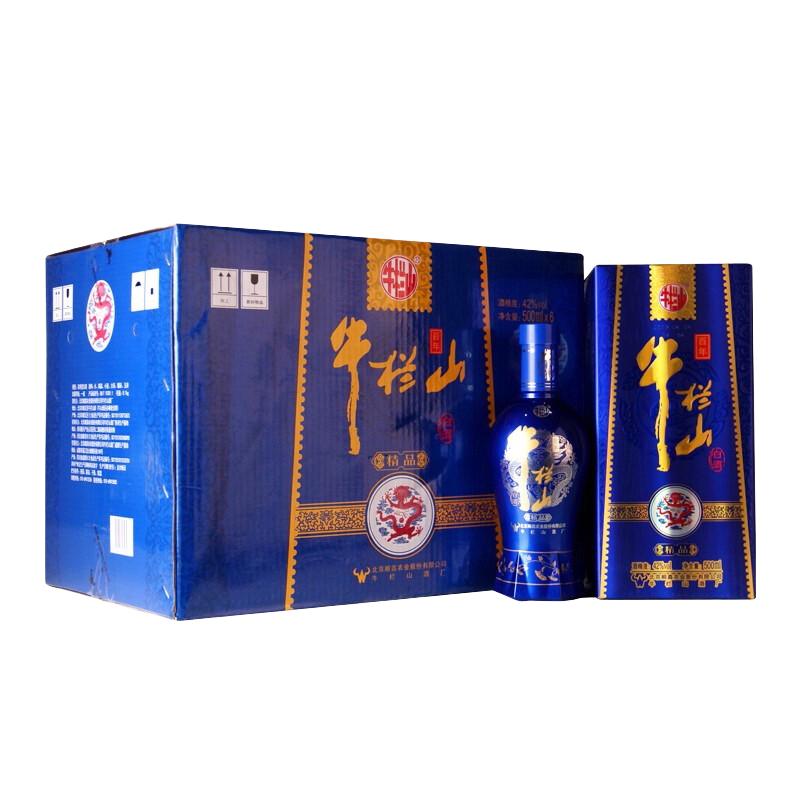 Niulanshan 牛栏山 百年牛栏山 精品 蓝瓷 42%vol 浓香型白酒 500ml*6瓶 整箱装