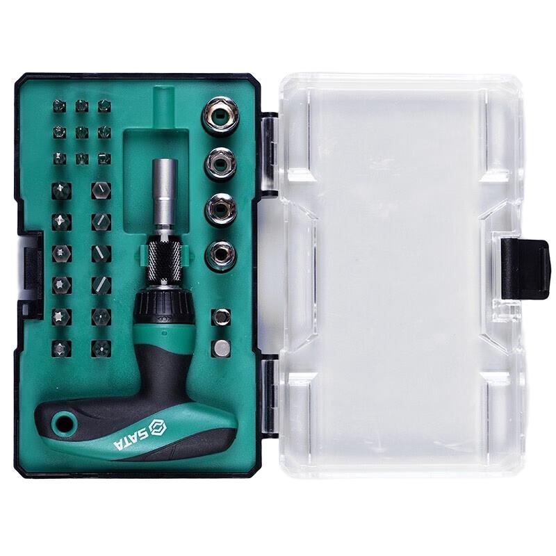 SATA 世达 05493 棘轮螺丝批套筒组套 29件套