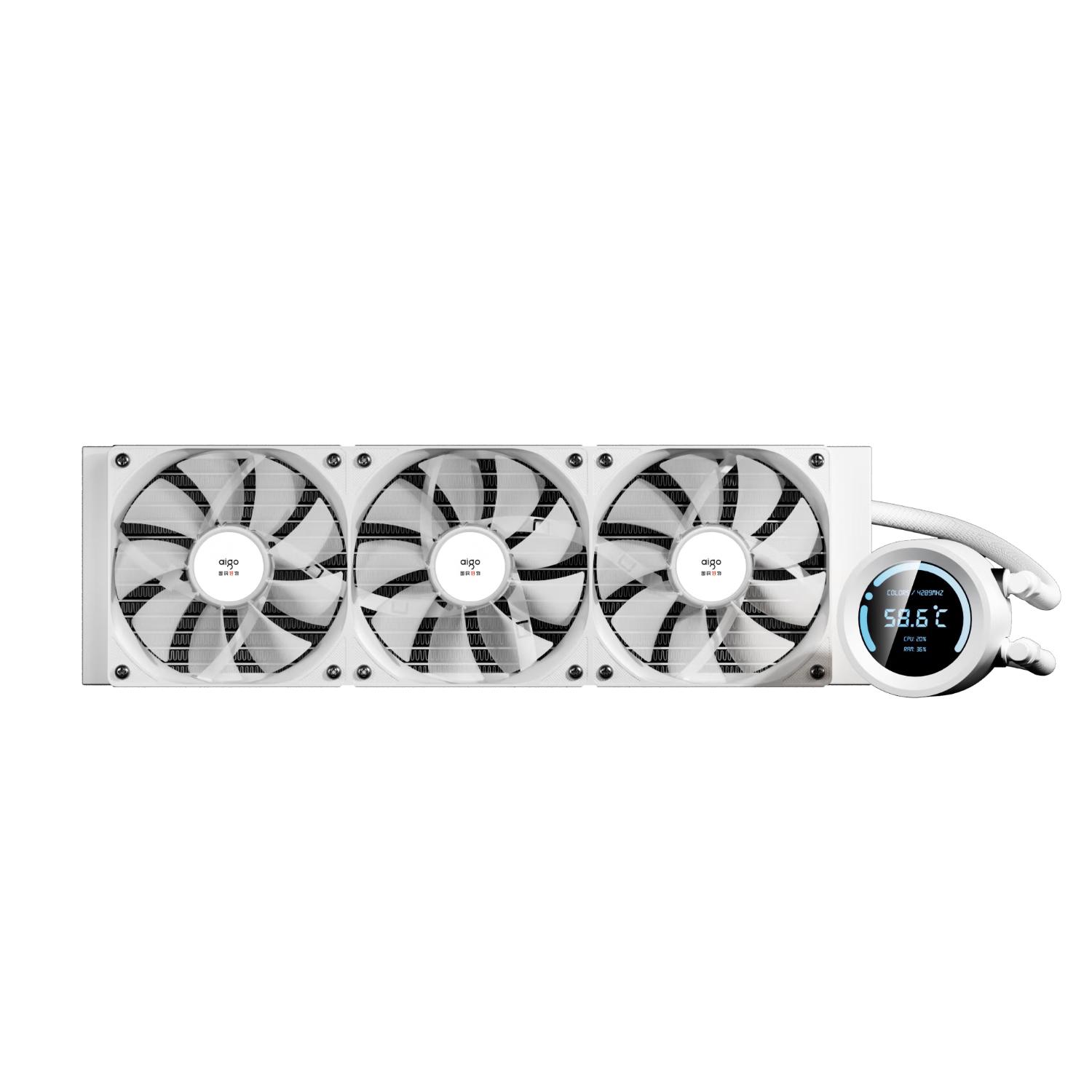 aigo 爱国者 冰魄SX 360 ARGB 360冷排 一体式水冷散热器 白色