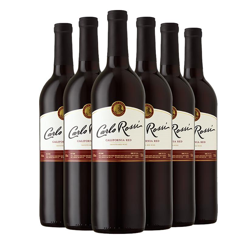 Carlo Rossi 加州乐事 半干红葡萄酒 6瓶*750ml套装