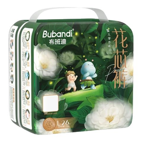 布班迪【源头直发】山茶花花芯裤拉拉裤L26片超薄透气男女宝通用尿不湿 拉拉裤L码26片【9-14kg】