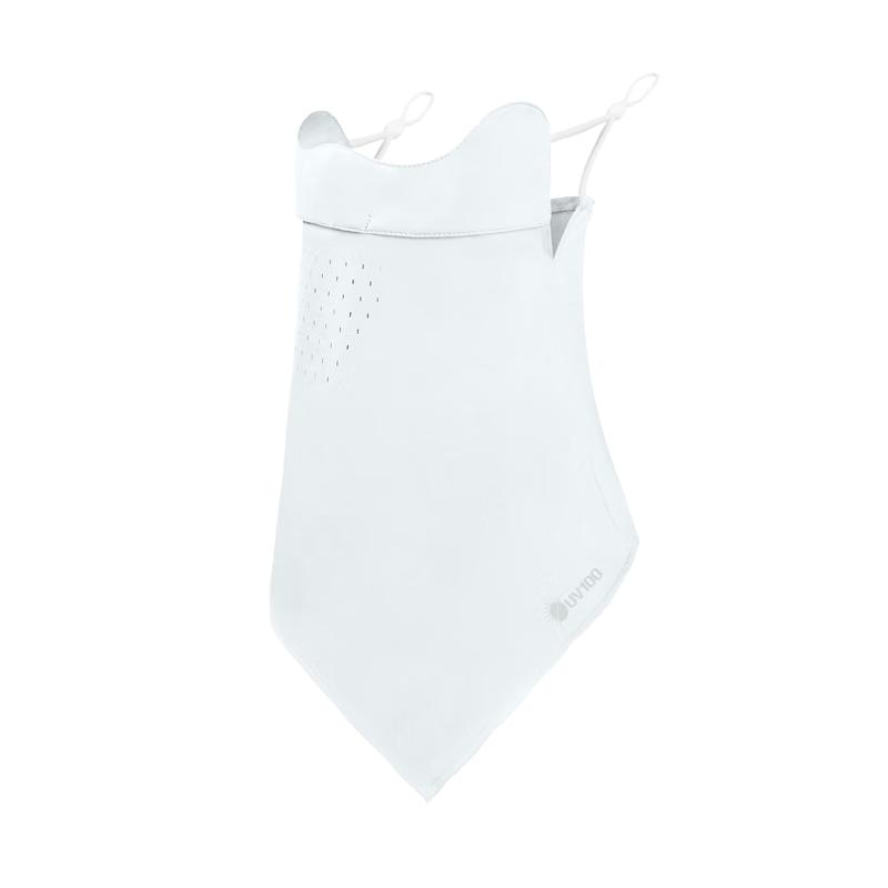 UV100凉感防晒面罩防紫外线夏男女骑行抑菌轻薄透气护颈口罩23417 极简灰-遮蔽率99.38 % F