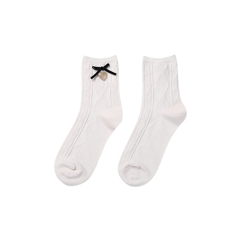 tutuanna女袜 短袜甜美日系舒适保暖女士可爱短袜子 07997600-1 22-24cm