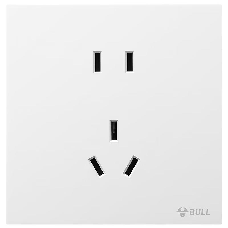 公牛（BULL）开关插座 G57系列 10A五孔插座86型G57Z223 暮雪白 十只装