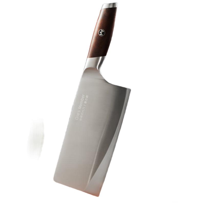 1号会员店（One's Member）10Cr菜刀 复合钢家用切片刀刀具 硬度高锋利耐用实木相思木手柄