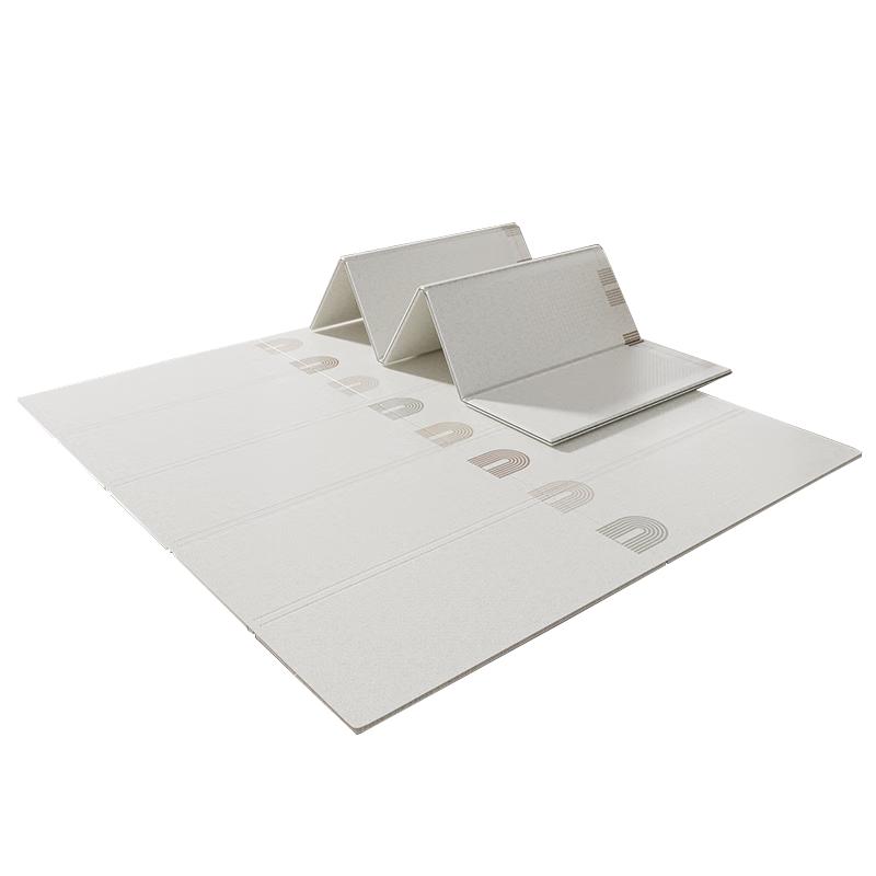 贝易 BEIESTATE STATE STATE宝宝爬爬垫可折叠加厚婴儿无毒无味xpe地垫布面儿童爬行垫 双面XPE【压边】彩虹+海湾轨道 180*200*2CM厚【99%抗菌认证】