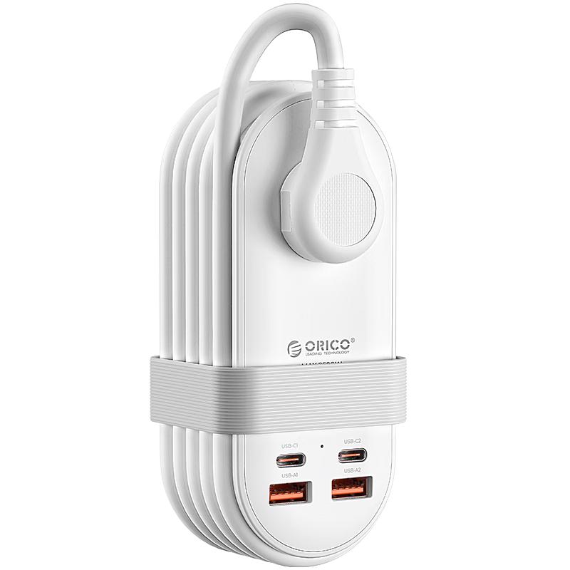 奥睿科（ORICO）65W氮化镓旅行插排usb插座PD快充排插便捷插板桌面充电站口袋插排适用苹果华为手机电脑全长1.63米