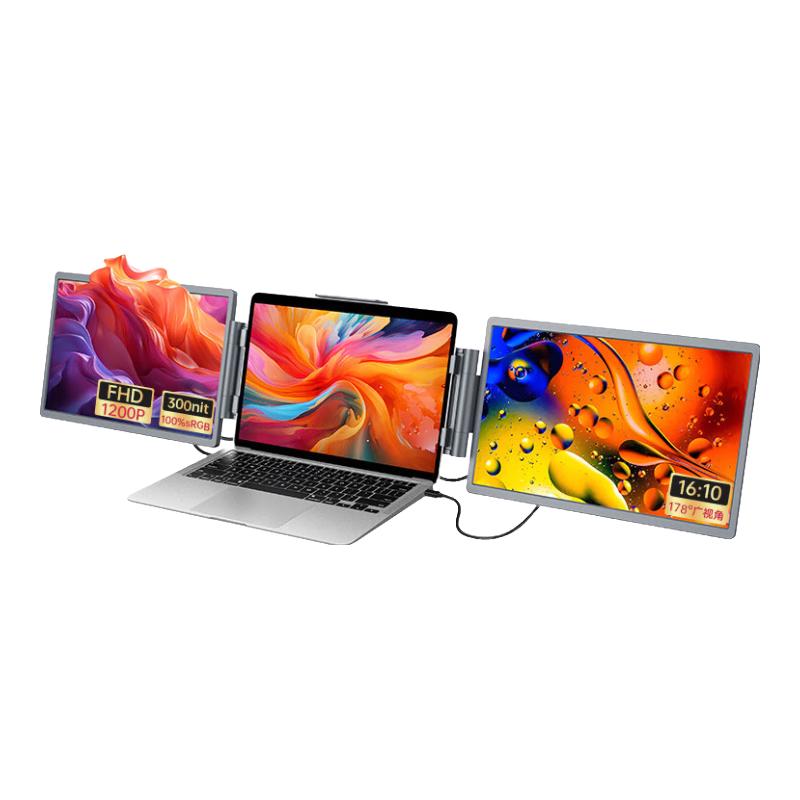 爱国者aigo14英寸左右双屏便携显示器拓展屏 电脑显示器手机笔记本 PS4/5 副屏Type-C一线通 
