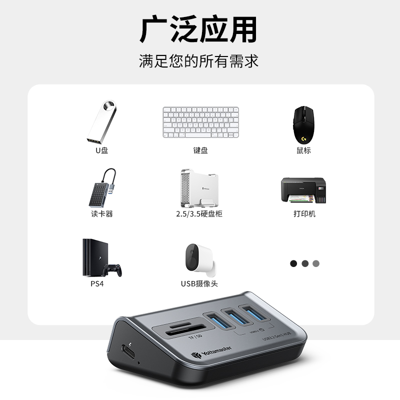 尤达大师拓展坞typec扩展器usb插头多口一分二转接头hub集线分线器网线多功能接口转换电脑适用于笔记本苹果