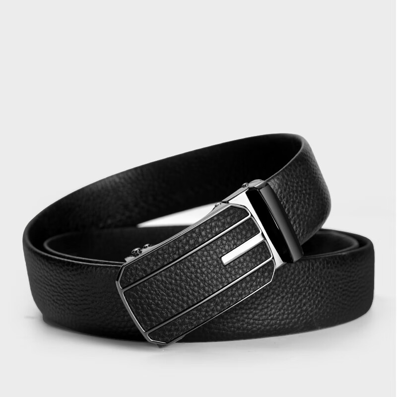 京东京造【真皮扣头】男士皮带真皮头层牛皮自动扣男腰带男120cm