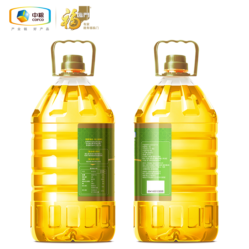 中粮福临门非转基因AE营养强化一级大豆油5L/桶*1 严选原料