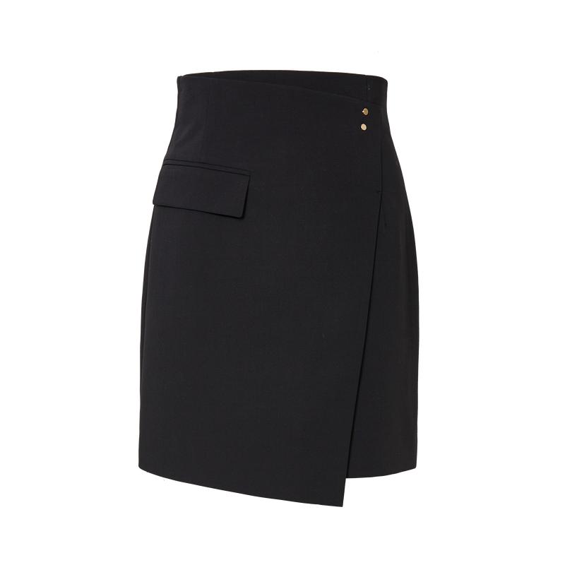 不规则裙子女春秋短裙a字半身裙黑色裙子小个子