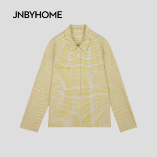 JNBYHOME 25年秋季女长袖格纹家居服套装 S