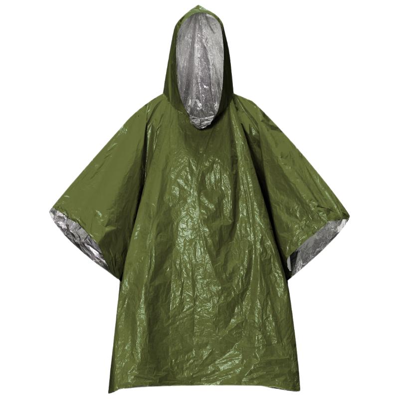 伯希和（Pelliot）户外急救毯露营装备反光雨衣应急防寒保暖防风救生雨披16303056绿