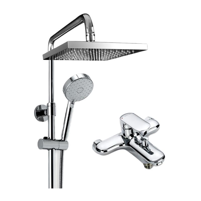 科勒（KOHLER） 淋浴一体式花洒淋雨器简易明装浴室沐浴套装顶喷手持喷头77365 性价比首选丨双出水丨76628T珂美