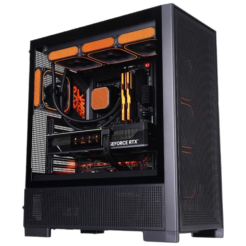 爱国者（aigo）扶摇 百里 黑色 玻璃侧透台式机电脑主机箱 支持360水冷/ATX主板/五面网孔防尘散热