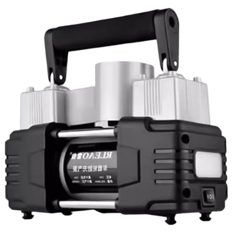 雷傲双缸车载充气泵高压汽车打气泵 双缸机械表【手动关停】