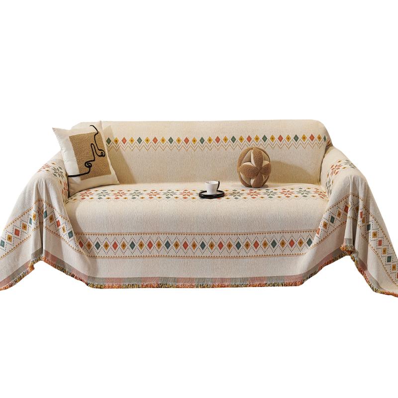 洁丽雅沙发巾盖布防猫抓雪尼尔沙发垫盖毯四季通用防滑 灵心花180*340cm