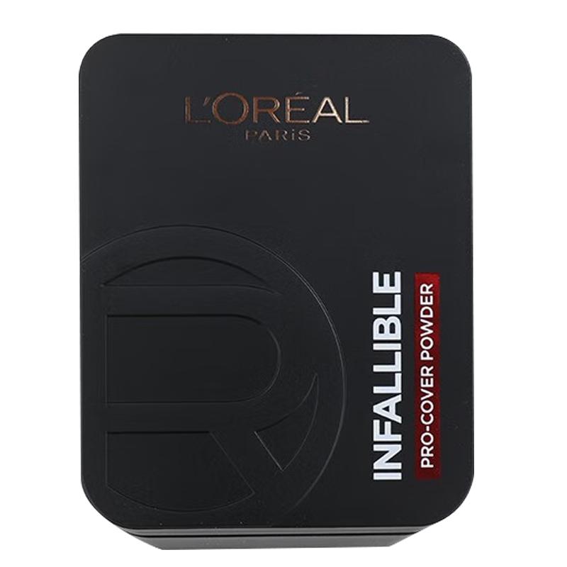 巴黎欧莱雅L'OREAL PARIS 欧莱雅（L'OREAL）持妆粉饼 遮瑕定妆控油持久不易脱妆 恒放溢彩无瑕干湿两用粉饼 320#自然色