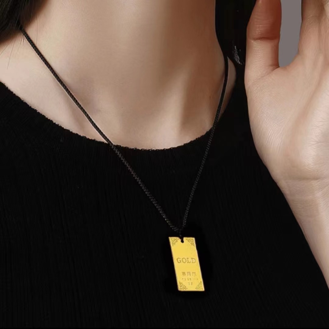 【赛菲尔珠宝】足金实心GOLD无事牌吊坠投资收藏-5gJTYA00082