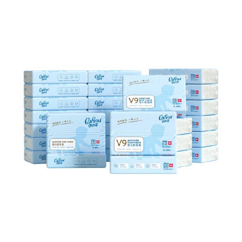 可心柔保湿柔纸巾100抽12包+80抽16包