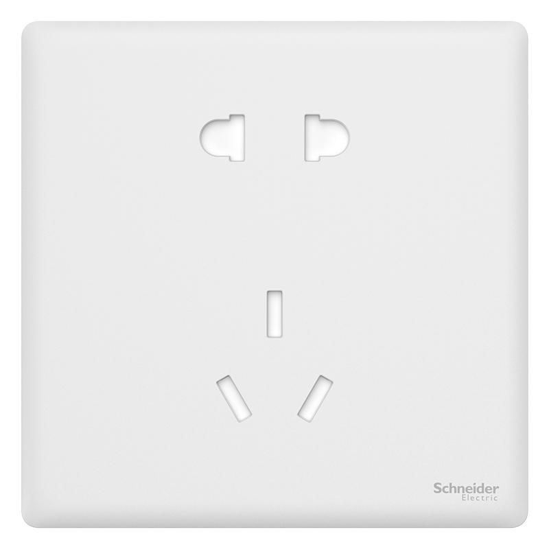 施耐德电气 珍铂系列 开关插座面板 86型开关插座 丝绒白色十支装