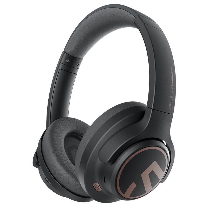  SOUNDPEATS/泥炭 主动降噪 头戴式蓝牙耳机  Type-C蓝牙3.5mm 黑色