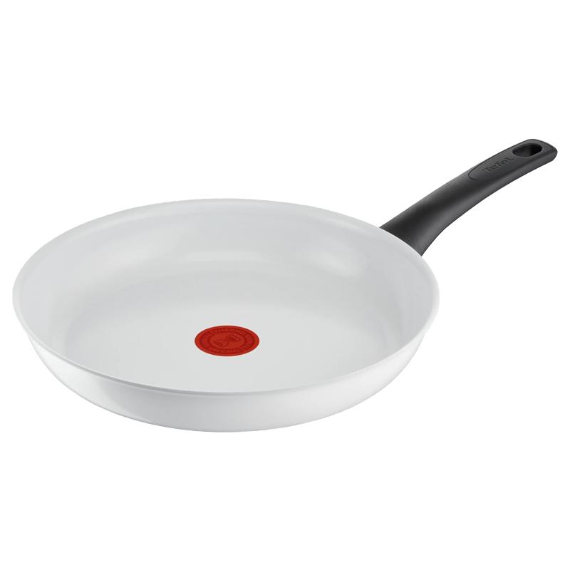 特福（Tefal ） 32cm 陶瓷煎锅平底锅 红点感温技术不粘锅煎锅 无油烟 炒菜灶具通用锅 C4 陶瓷 32cm