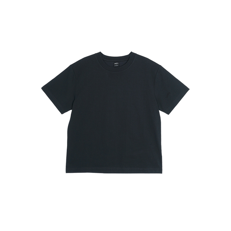 A21女装宽松落肩圆领套头短袖t恤打底衫短袖背心