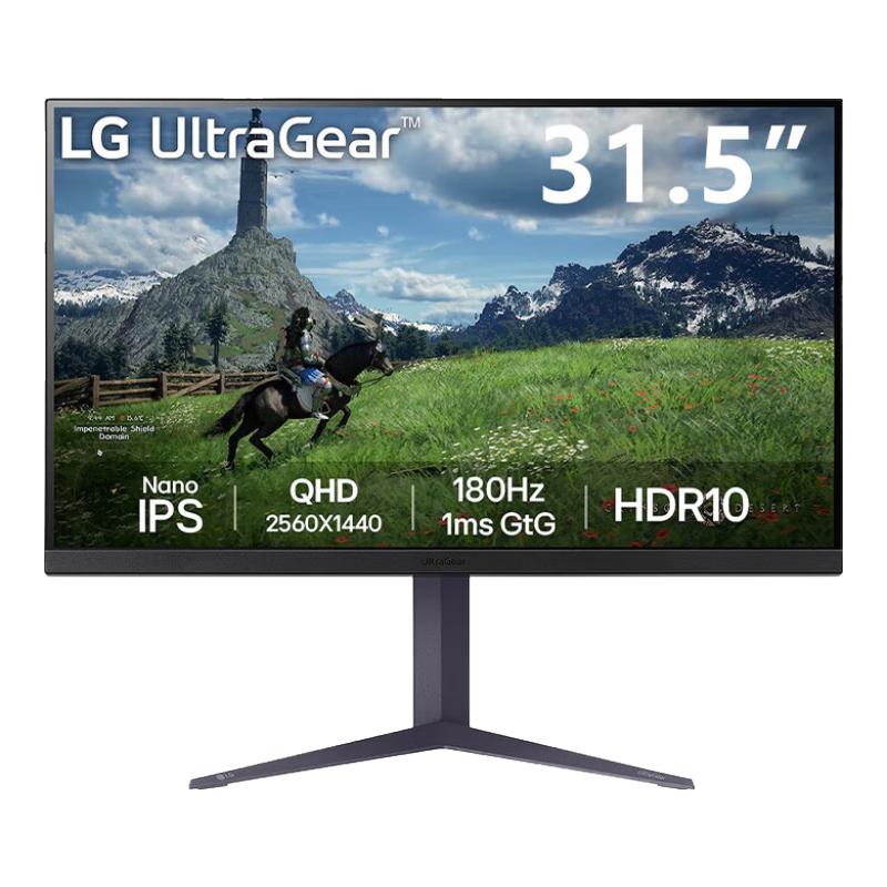 LG 乐金 32GS85Q 31.5英寸 IPS G-sync FreeSync 显示器（2560×1440、180Hz、99%DCI-P3、HDR10）