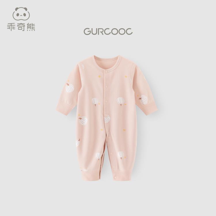 婴儿长袖连体衣春秋季新生儿纯棉哈衣可爱爬服男女宝宝秋装睡衣服