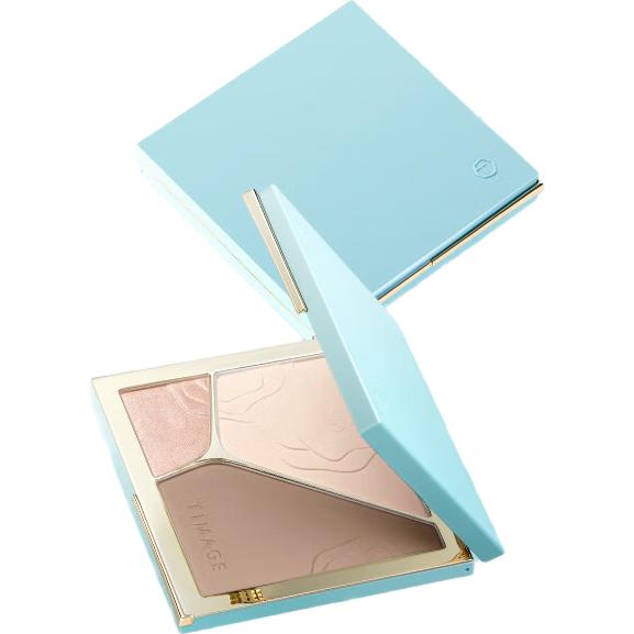 彩棠（TIMAGE）高光修容盘4.0粉饼三色一体提亮脸部轮廓A02月晖清 达人专享