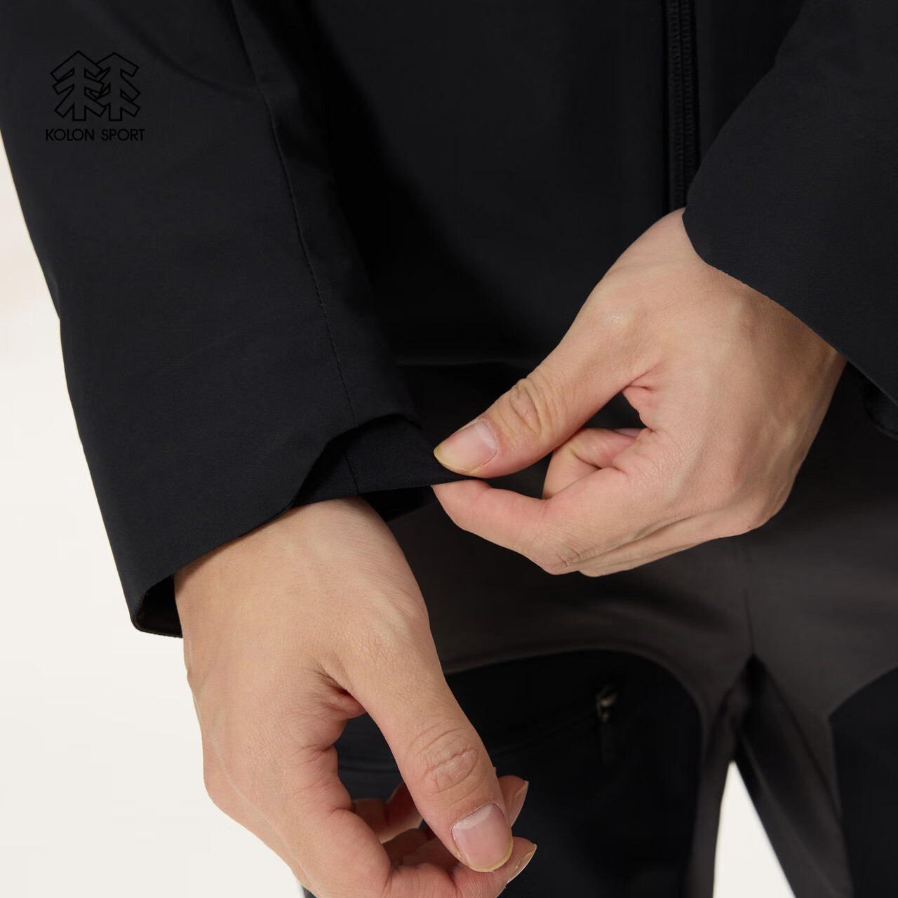 KOLON SPORT/可隆轻量羽绒服 男子冬多口袋防风防泼水透湿鹅绒夹克 LHDJ5SN009-BK   185/104A