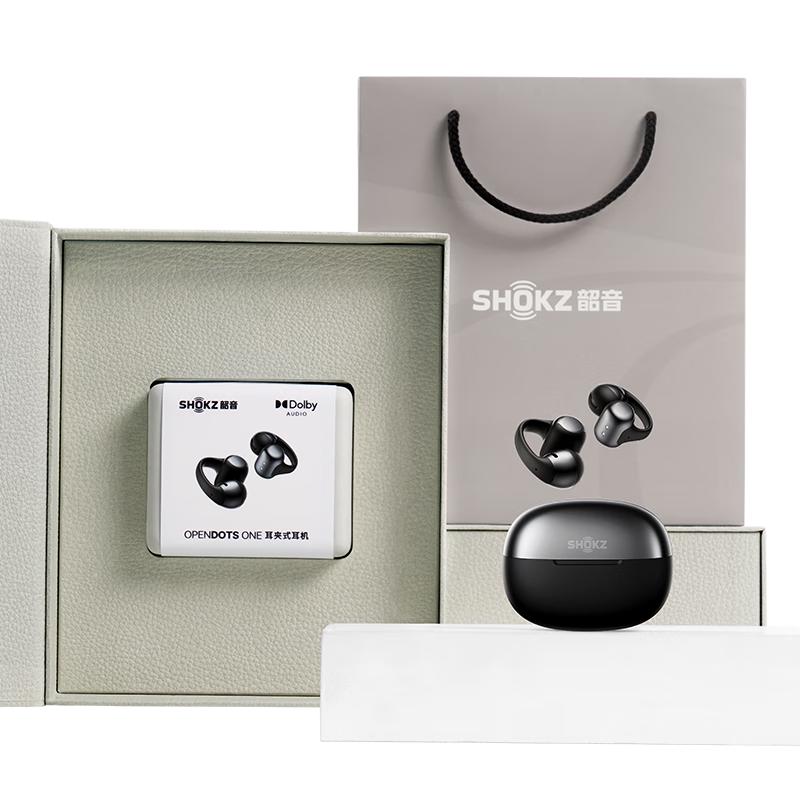  SHOKZ/韶音 动钛圈 开放式蓝牙耳机  有线充电 原石黑 Type-C